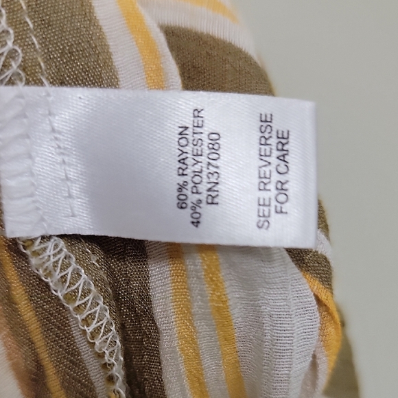 Striped Button-Down Shirt in Olive and Cream - Picture 3 of 16